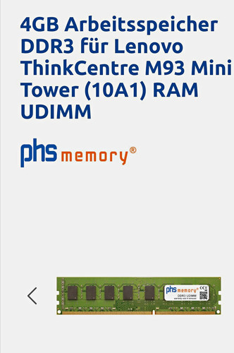 Phs memory 4gb ddr3 udimm - udimm, ram