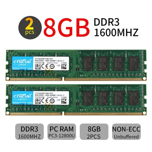 16gb 2x8gb 4gb 1600mhz - 2x8gb,