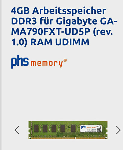 Phs memory 4gb ddr3 sdram - memory,