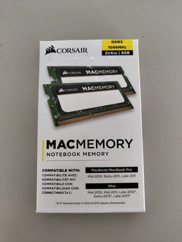 Corsair mac memory - 2x4gb, ddr3